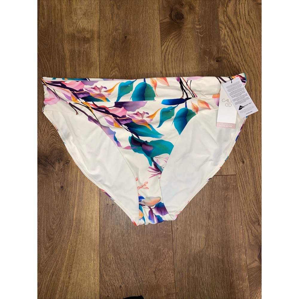 Calia by Carrie Underwood Women's Wide Banded Bottom XXL Mid Rise Bikini‎ Floral